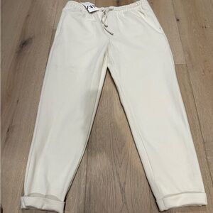 Men's Zara size large Cream Jogger Pants NWT
